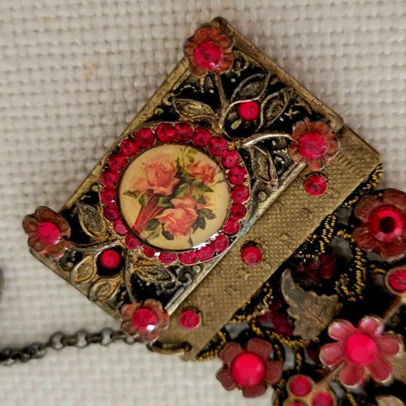 Michal Negrin Ruby Red 2" Bracelet - Picture 1 of 10